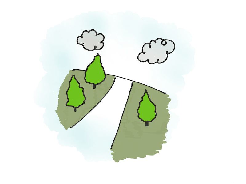 Illustration of a road in forest